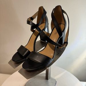 Michael Kors Women's Leather Upper Adjustable Strap Chunky Heel Dress Sandal NEW